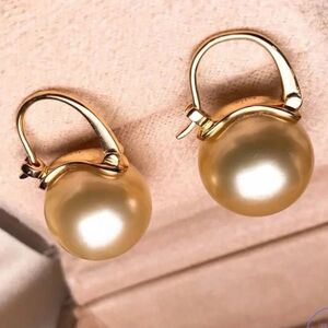 Gold Tone Pearl Faux Earrings